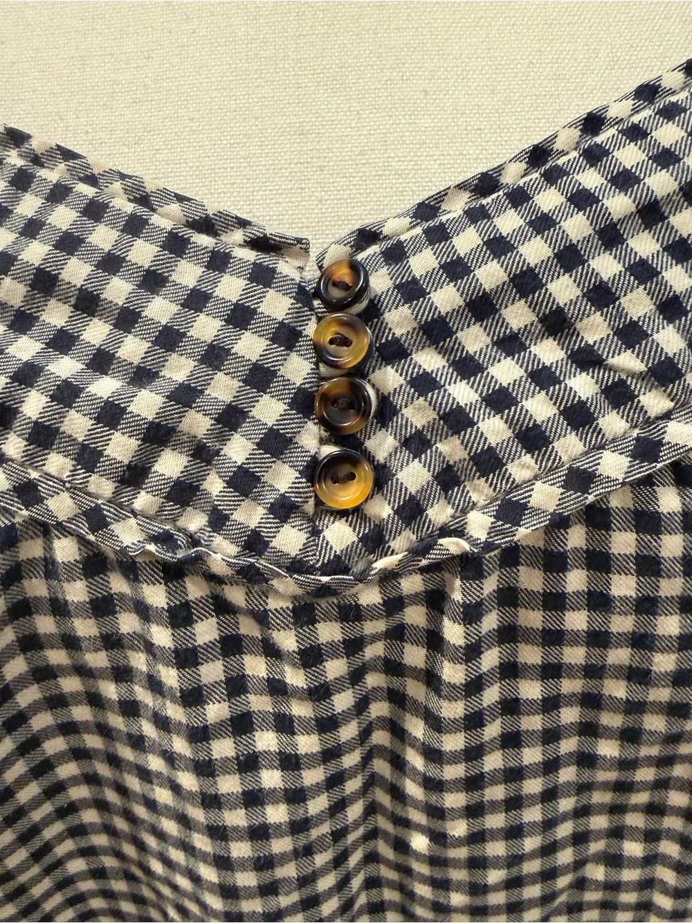 J. Crew Navy & White Gingham Spaghetti-Strap Camisole